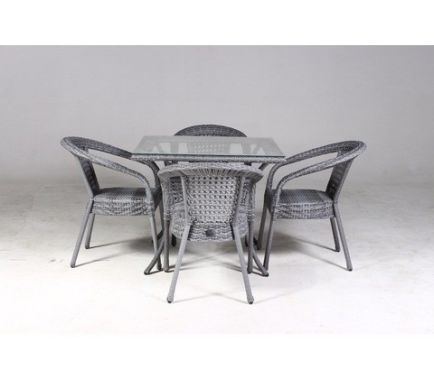 Комплект DECO 4 с квадратным столом серый Aiko