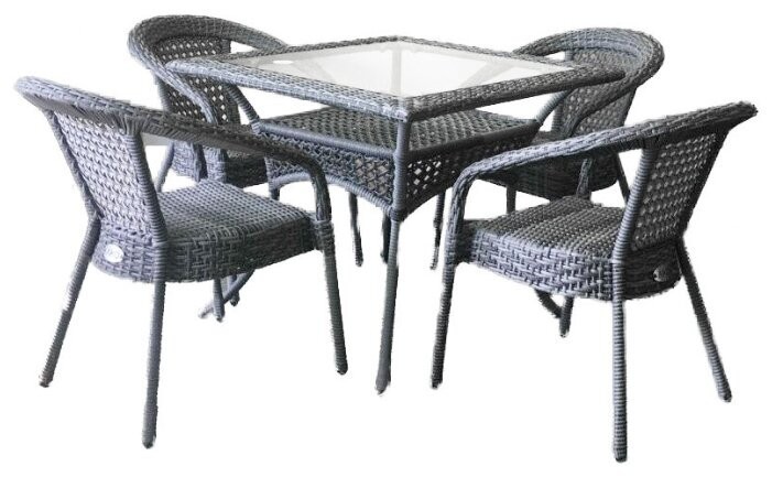 Комплект DECO 4 с квадратным столом серый Aiko