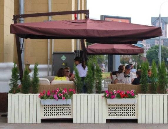 Зонт «Усиленный» на боковой опоре 5.0 х 5.0 Garden