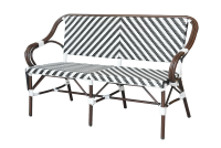 Диван двухместный из искусственного ротанга Кабри, цвет черно-белый