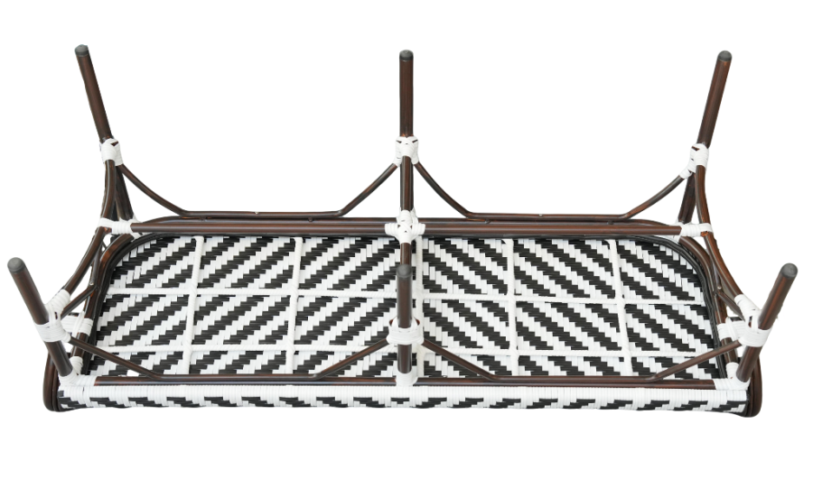 Диван двухместный из искусственного ротанга Кабри, цвет черно-белый