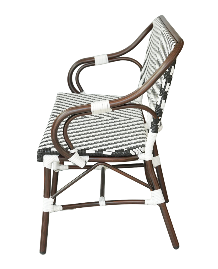 Диван двухместный из искусственного ротанга Кабри, цвет черно-белый