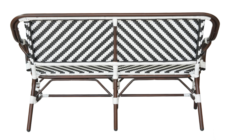 Диван двухместный из искусственного ротанга Кабри, цвет черно-белый