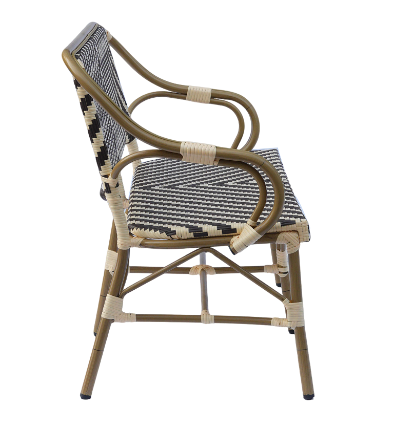 Диван двухместный из искусственного ротанга Кабри, цвет черно-белый