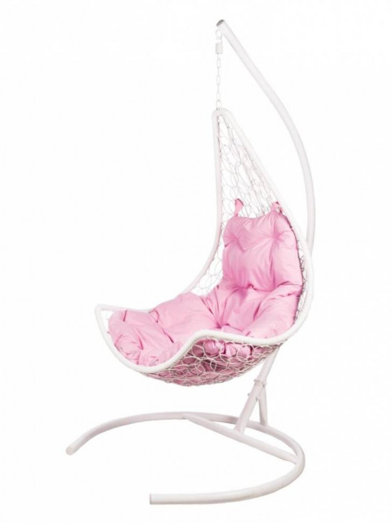 Подвесное кресло Wind White розовое Garden story