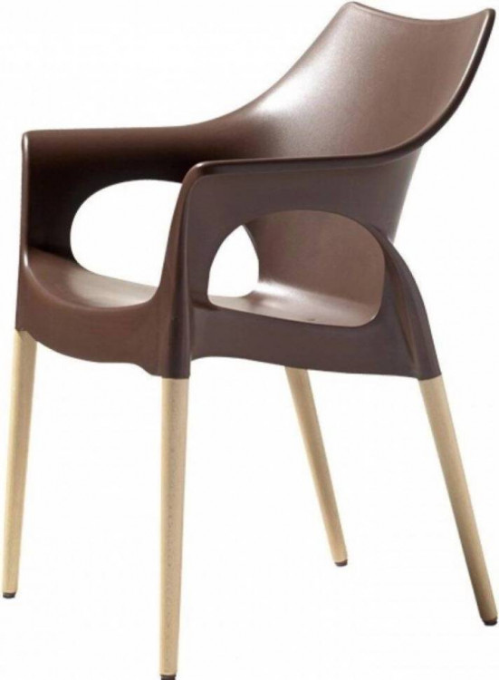 Кресло пластиковое Natural Ola коричневое Scab Design